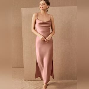NWOT BHLDN x Anthropologie Blush Satin Midi Dress